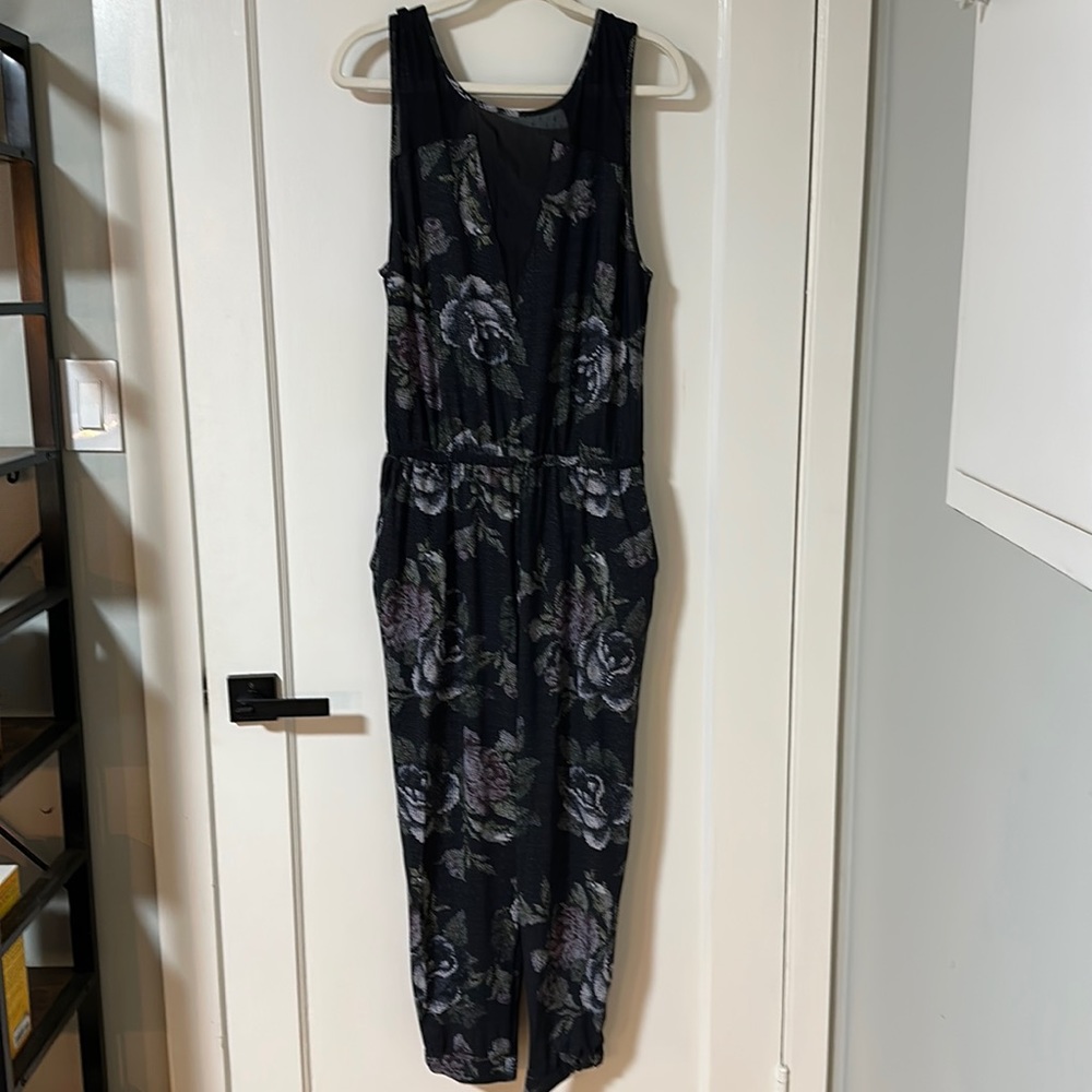 lululemon Black Rose Snake Scale Patterned Athletic Jumpsuit